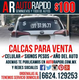 Calcomanias Para la venta de tu auto, $ 100.00, AR194954